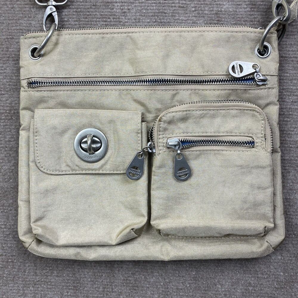 Crossbody Purse Baggallini Lightweight Nylon Water Resistant Khaki